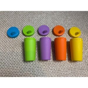 Re-Play Recycled No-Spill Sippy Cups Set of 4 with Extra Lid Multi Color vintage